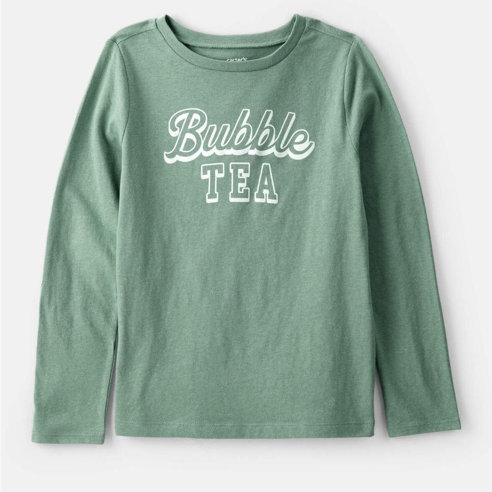 NWT Carters Girls Bubble Tea Long Sleeve Graphic Tee